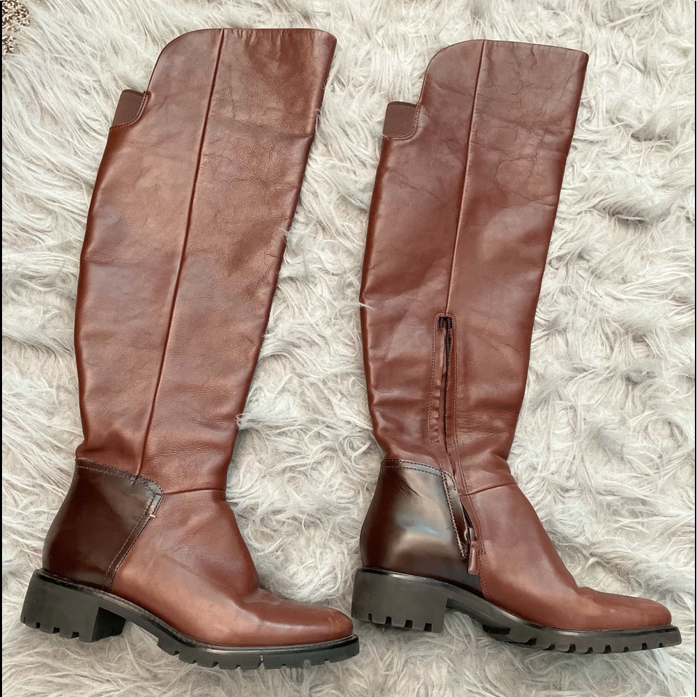 SOLD Cole Haan knee-high brown leather boots